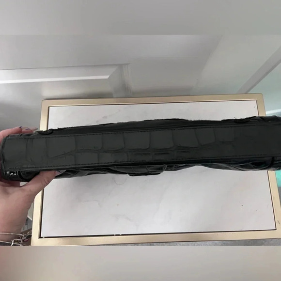 Vintage | Gregory | Embroidered Black And Bronze Leather  Large Clutch - Picture 9 of 10